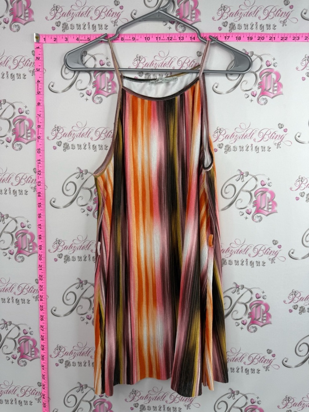 cleo mini dress ombré tank Striped Mini Dress in Orange, Pink, Black, Yellow